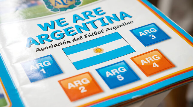 Argentina national football team supporter card with player numbers