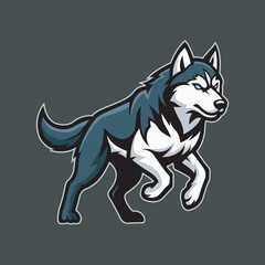husky mascot logo vector design template simple and modern style © Antok