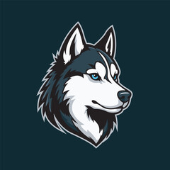 husky mascot logo vector design template simple and modern style © Antok