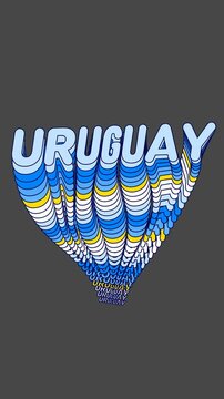 Fondo Animado de Texto Cin&eacute;tico de Uruguay para Celebraci&oacute;n y Deportes - Motion Graphics 2D