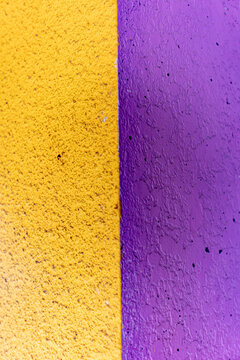 Colorful Wall with Yellow and Purple Surfaces