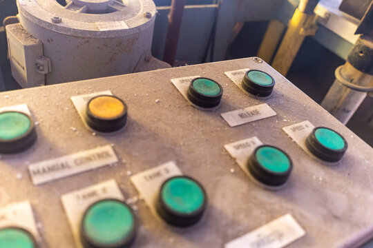Industrial Control Panel with Buttons and Labels