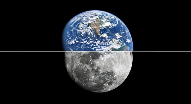 Earth and moon composite
