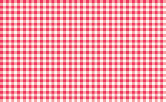 Gingham plaid seamless pattern, classic red white plaid gingham mini check background for picnic blankets and kitchen decor