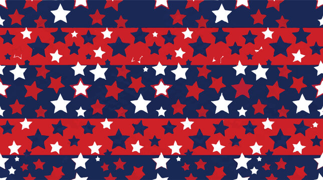 Patriotic star pattern, American flag design, red white blue stars, vector background