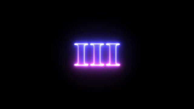 Multi colored inscription roman numerals III with light colored spots floating inside looped alpha channel at the end. 4K footage download