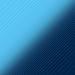 Obraz premium Diagonal lines of mathematically varied thickness and spacing on a two-tone blue gradient background transitioning from bright sky blue to deep navy, creating a bold dynamic vector pattern.