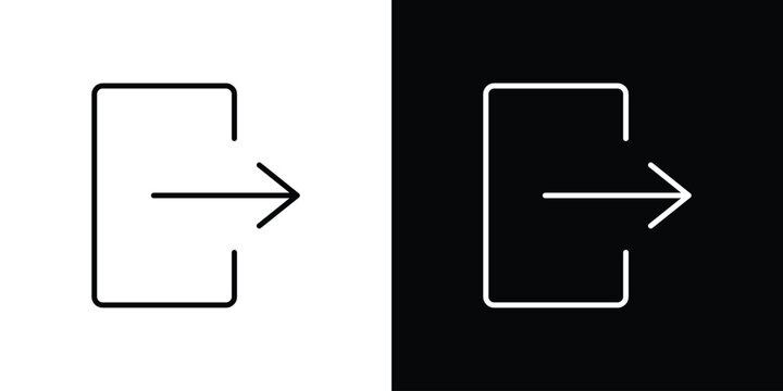 Logout icon symbols with editable linear style