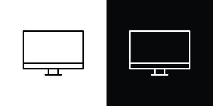Monitor icon symbols with editable linear style