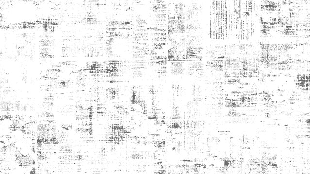 Abstract black and white grunge texture background with distressed newspaper print effects and faded halftone overlay