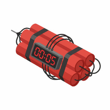 Bundle of explosive dynamite sticks.