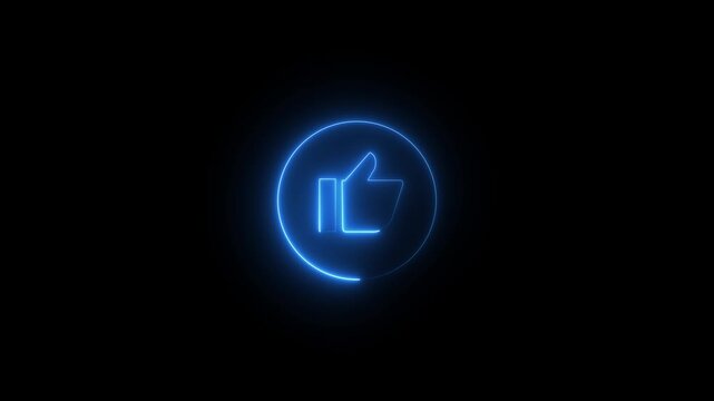 neon glowing like icon illustration concept black background 4k video.