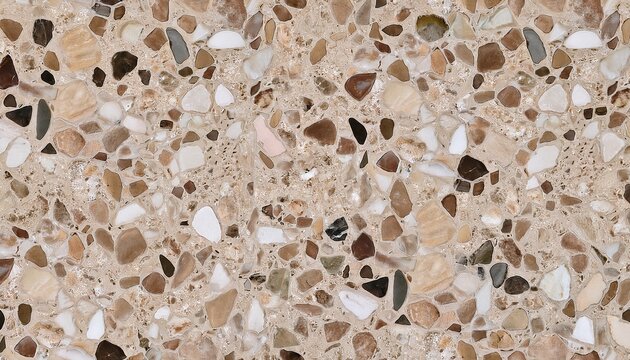seamless texture of beige venetian quartz stone terrazzo tiles