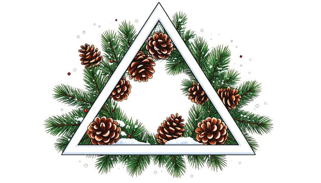 Pine cones in a triangle frame.