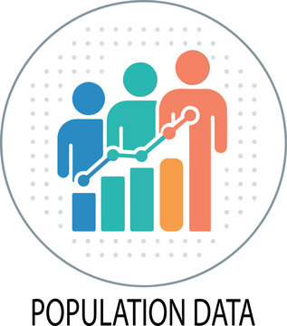 population data concept logo icon vector .