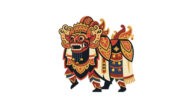 Balinese Barong Ket costume character illustration