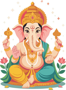 Lord ganesh, ganesh chaturthi illustration vector 5