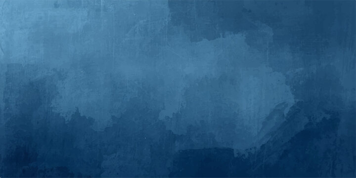 Abstract blue grunge textured background with vintage rough painted wall pattern and cloudy retro surface design