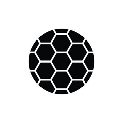 Naklejka premium Solid soccer ball icon representing football matches, sports activities, tournaments, championships, and athletic events.