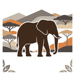 Fototapeta premium Elegant elephant silhouette background for conservation campaign featuring majestic animal shape against soft artistic backdrop concept of wildlife protection