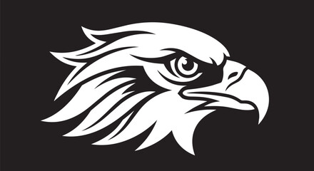 Fototapeta premium Minimalist Eagle Head Silhouette Vector – Patriotic Bird Emblem.