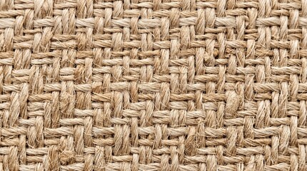 Natural Woven Jute Basket Weave Fiber Texture Background Close Up © Siva