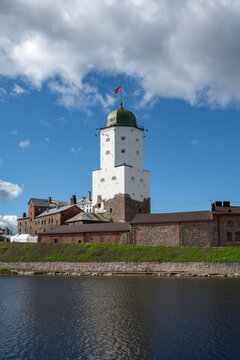 The ancient St. Olaf Tower in Vyborg medieval Castle. Leningrad Region, Russia (vertical)