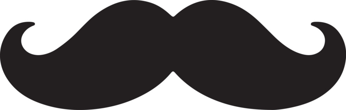 Stylized classic mustache icon for barbershop or grooming concepts with mustache