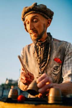 Street Performer Showcases Skill at Public Event in the City