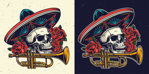 Trumpet-sombrero skull © DGIM studio