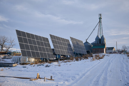 Farm Uses Solar Panels for Energy in Winter Season
