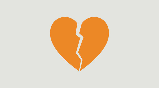 Broken Heart Icon Symbol.