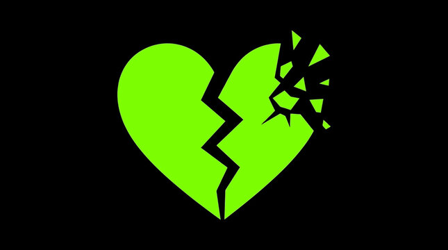 Broken Heart with Crack.