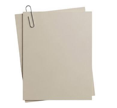 Blank sticky note with paperclip on white background minimalist office concept