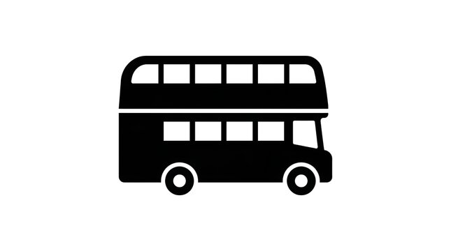 Double decker bus silhouette icon for transport