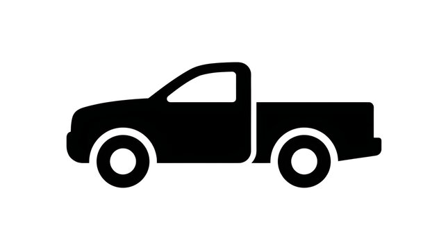 Pickup truck silhouette side view icon