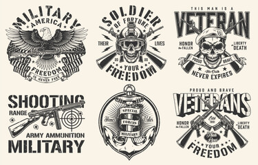 Fototapeta premium Military logos and symbols