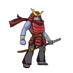 Fototapeta premium Retro Samurai warrior