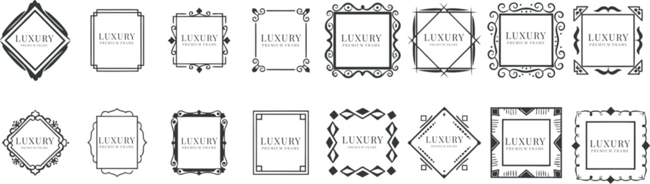 Set of luxury ornate frames and borders