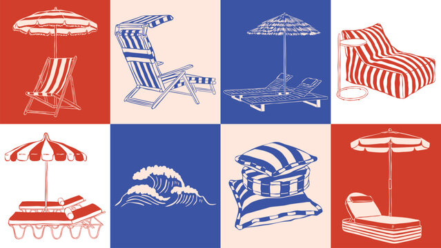 La Dolce Vita vector illustration collection. Art for greeting cards, wedding invitations, poster design, postcards, branding, logo design, background