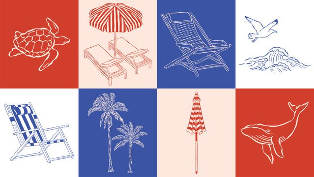 La Dolce Vita vector illustration collection. Art for greeting cards, wedding invitations, poster design, postcards, branding, logo design, background