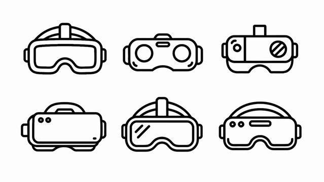 Virtual Reality Headset Icons: VR Goggles Collection
