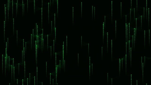 Matrix Cascade Code Rain Animation - Green Digital Data Waterfall 4K Seamless Loop