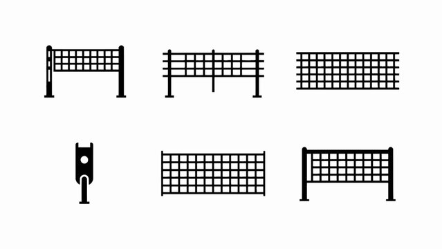 Volleyball Net Icons Set