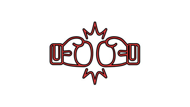 Clean flat vector line icon of a boxing glove, ideal for sports apps, gym branding, fight event posters, fitness badges, and training interfaces.