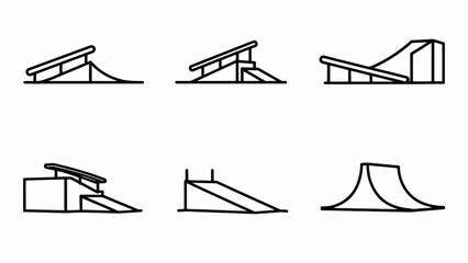 Skatepark Ramps Collection: Urban Extreme Sports & Outdoor Recreation Icons © Wilujeng Graphic
