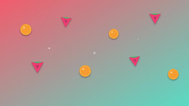 Vibrant Summer Fruit Pattern Vector Motion Graphic