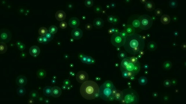 Cyber Green Node Network Animation - Matrix Digital Connected Mesh 4K Seamless Loop