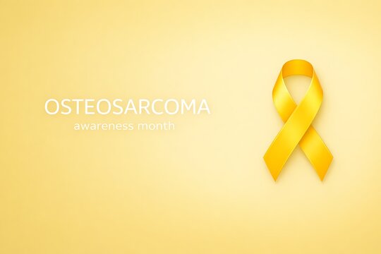 Osteosarcoma cancer awareness yellow ribbon graphic design concept with campaign