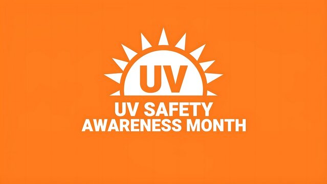 July uv safety awareness month conceptual graphic design on orange background